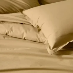 Drap plat piqué uni en percale de coton