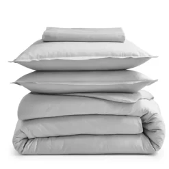 Drap plat piqué uni en percale de coton