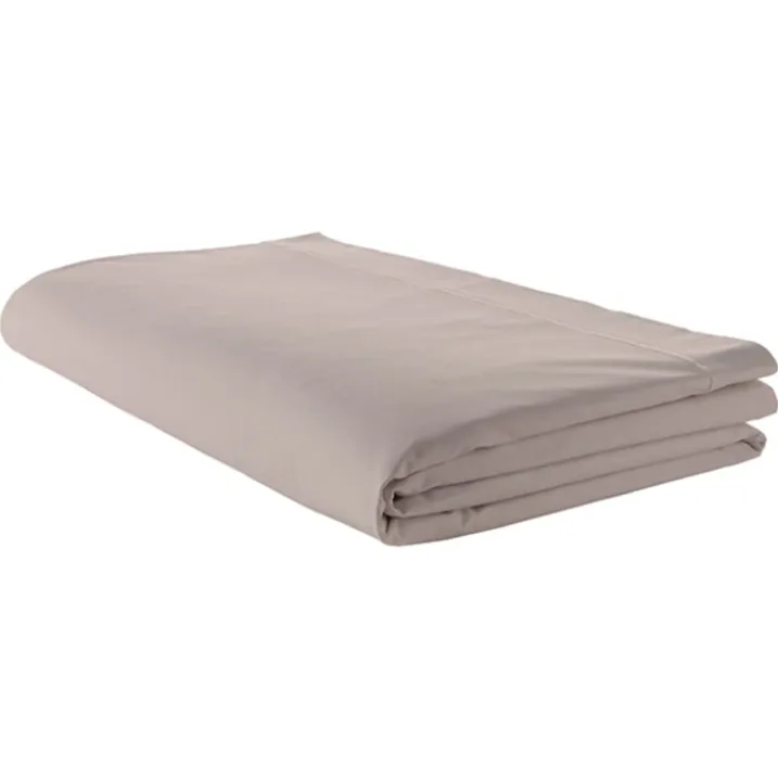Drap plat piqué uni en percale de coton