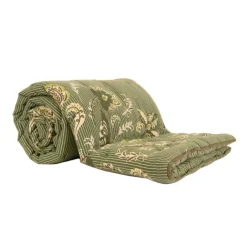 Édredon décoratif en polylin motif floral