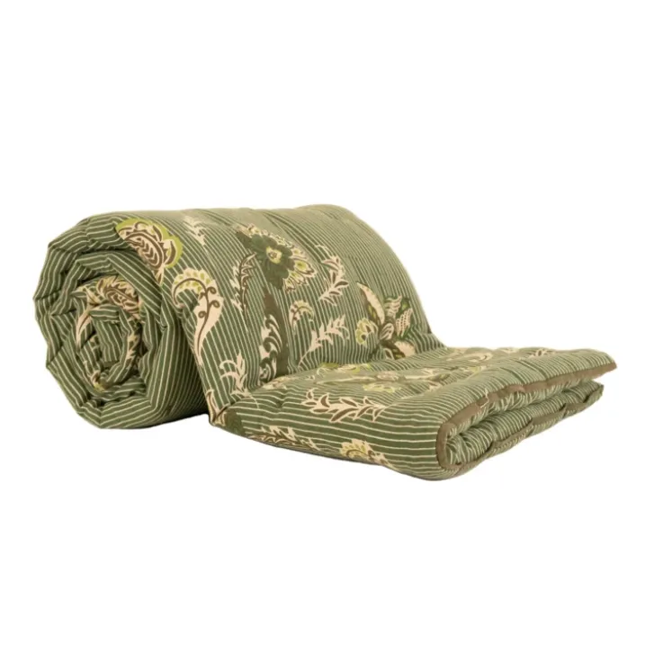 Édredon décoratif en polylin motif floral
