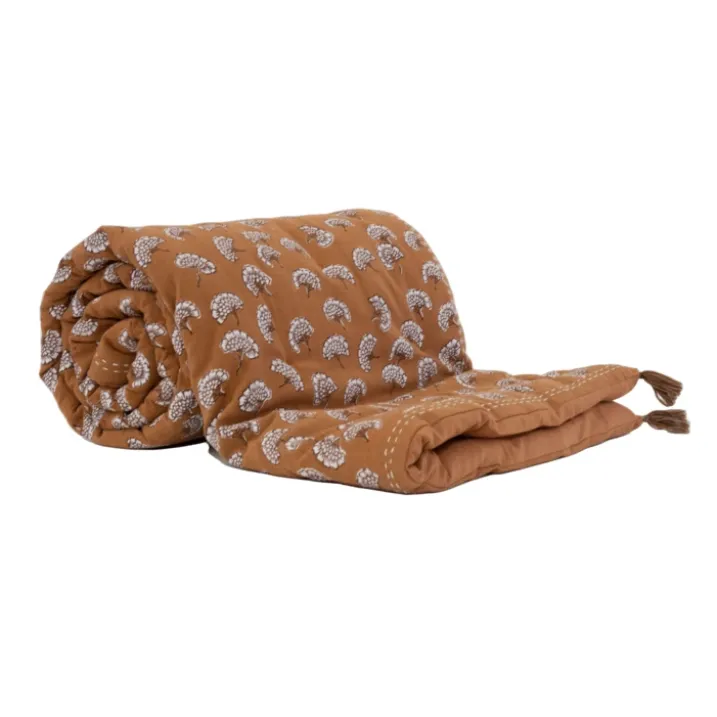 Édredon imprimé 100% coton avec pompon