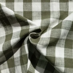 Édredon réversible coton flammé motifs rayures et vichy LOURMARIN
