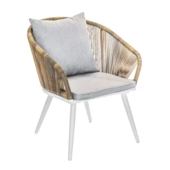Duo de fauteuils en résine et cordes