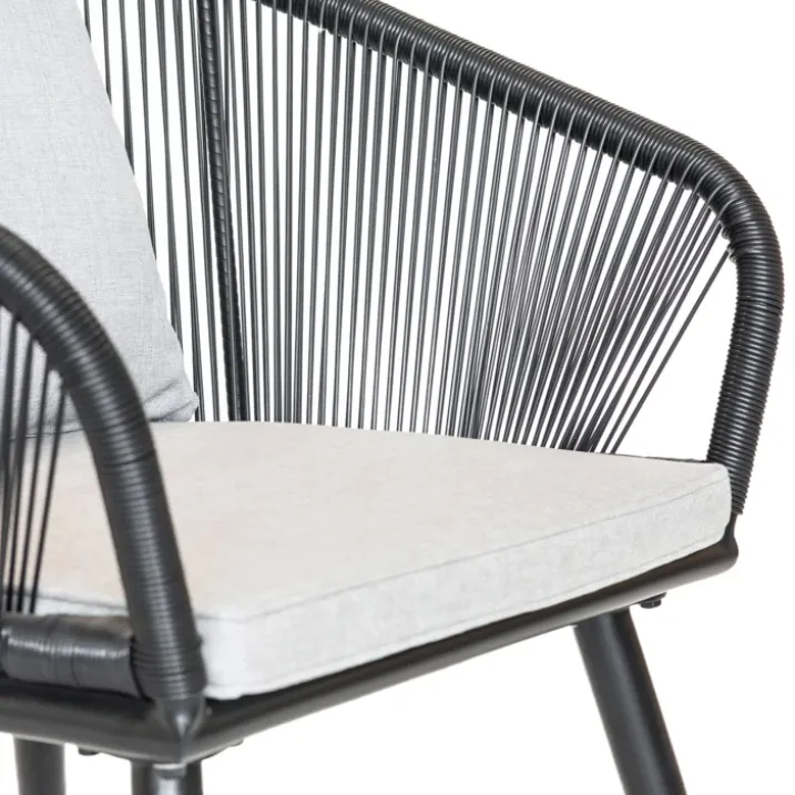 Duo de 2 fauteuils en résine tissée et cordes