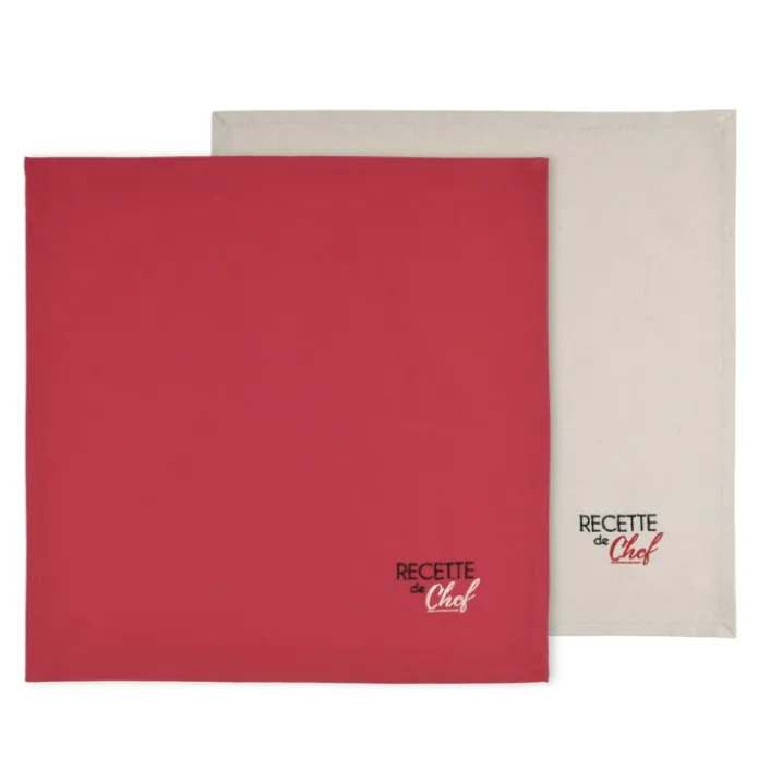 Duo de serviettes de tables bicolores