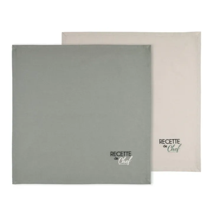 Duo de serviettes de tables bicolores