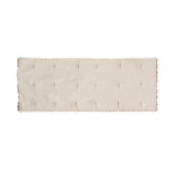 Edredon beige à franges