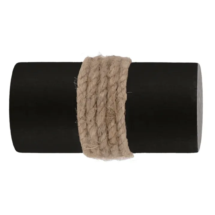Embout de tringle cylindre en bois avec corde naturelle
