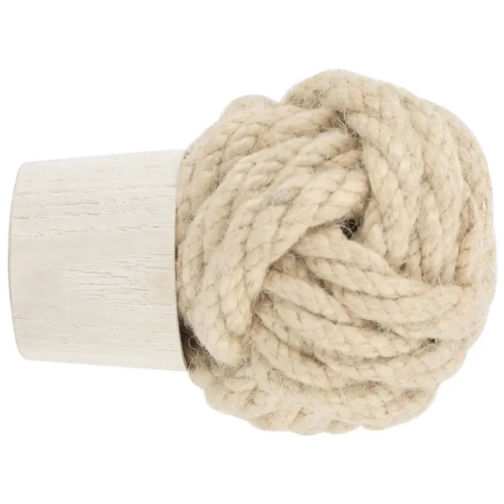 Embout de tringle en corde et frêne à visser D28