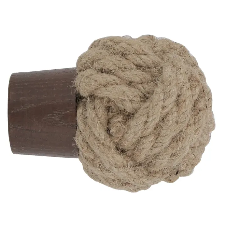 Embout de tringle en corde et frêne à visser D28
