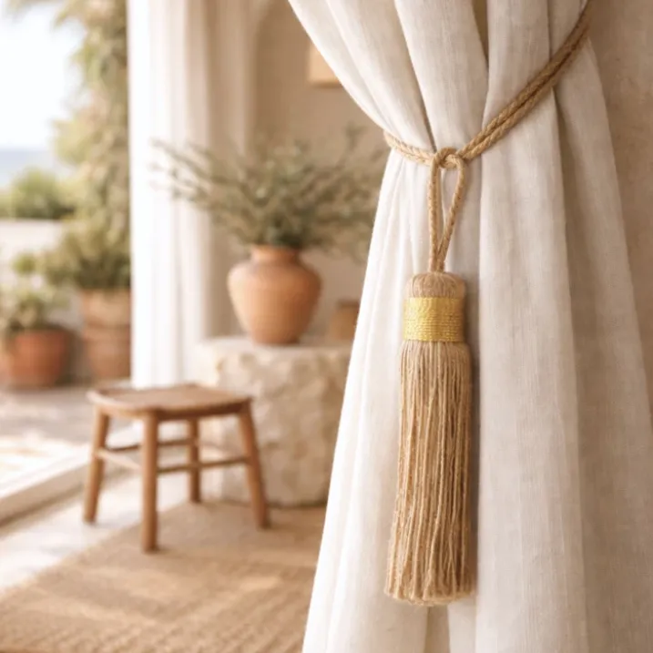 Embrasse pompon naturel