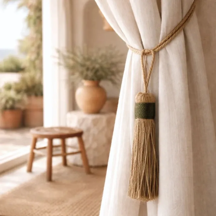 Embrasse pompon naturel