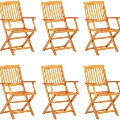 Ensemble de jardin pliable en acacia 7 pièces