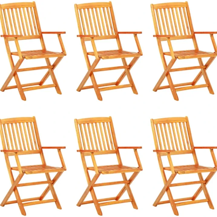 Ensemble de jardin pliable en acacia 7 pièces