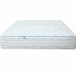 Ensemble literie avec matelas mémoire de forme 24 cm, sommier blanc, oreillers et couette