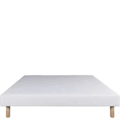 Ensemble literie ferme 20 cm en mousse haute densité avec sommier tapissier blanc
