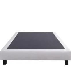 Ensemble literie mousse mémoire de forme 24 cm + sommier gris + oreillers + couette