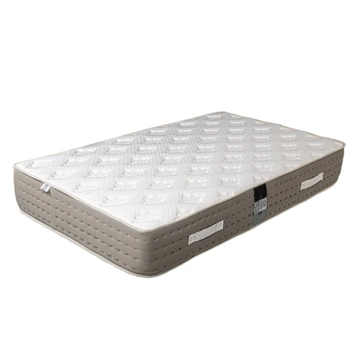 Ensemble matelas ferme avec ressorts ensachés 26 cm et sommier tapissiergris