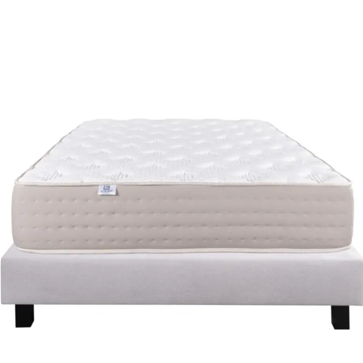 Ensemble matelas ferme avec ressorts ensachés 26 cm et sommier tapissiergris
