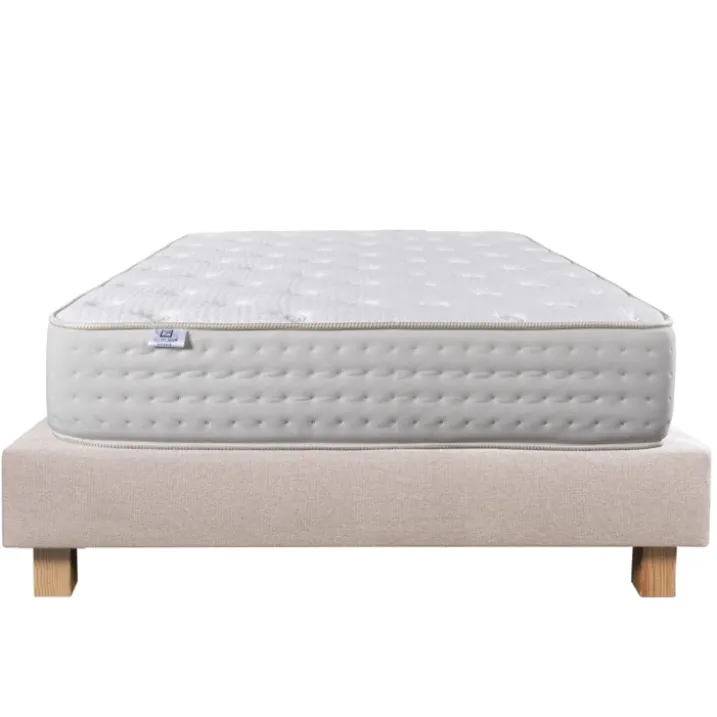 Ensemble matelas mousse 26 cm et sommier beige