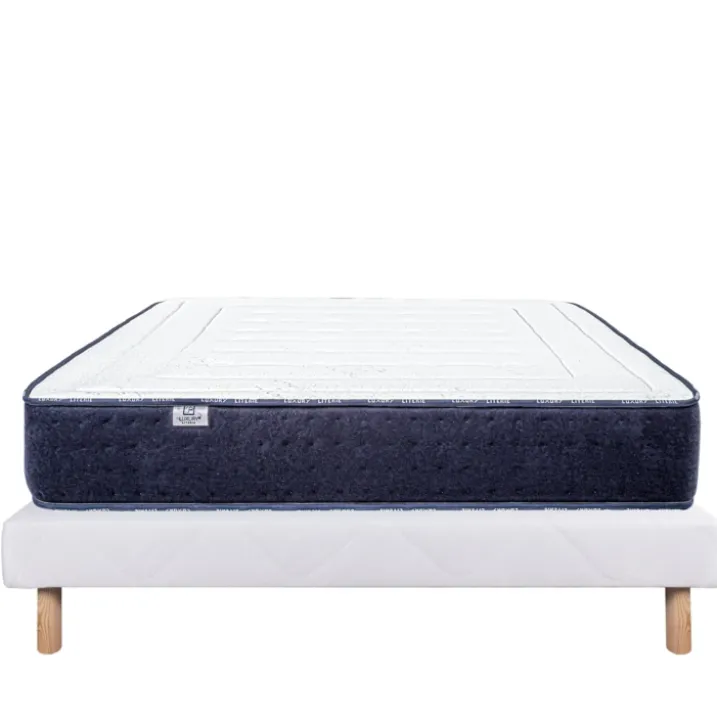 Ensemble matelas mousse 24 cm et sommier blanc