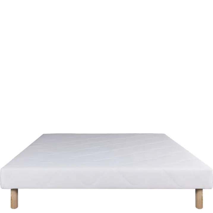 Ensemble matelas mousse 24 cm et sommier blanc