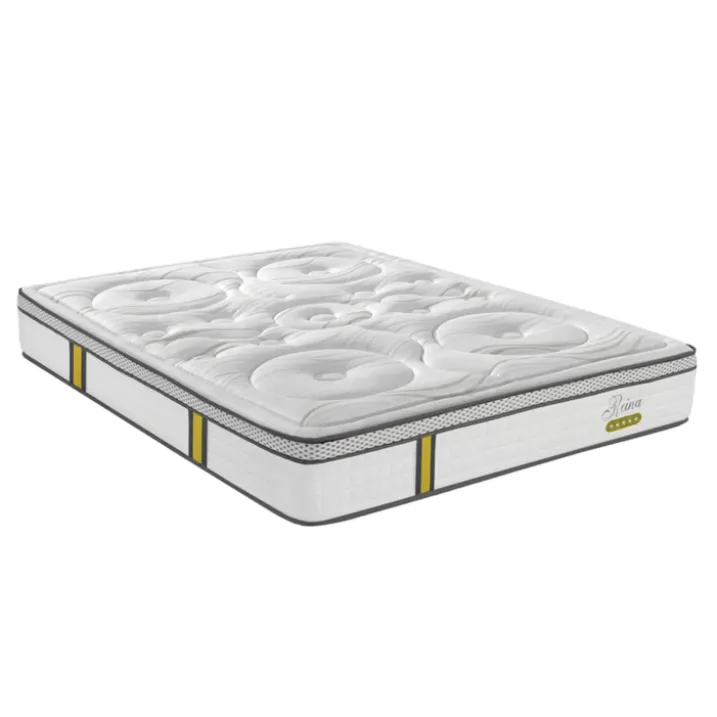 Ensemble matelas ressorts ensachés et sommier en bois