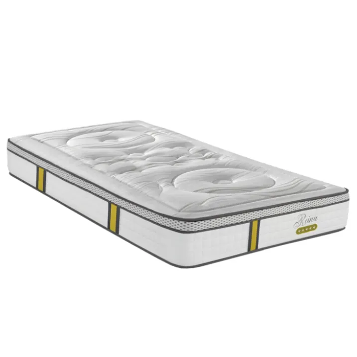 Ensemble matelas ressorts ensachés et sommier en bois