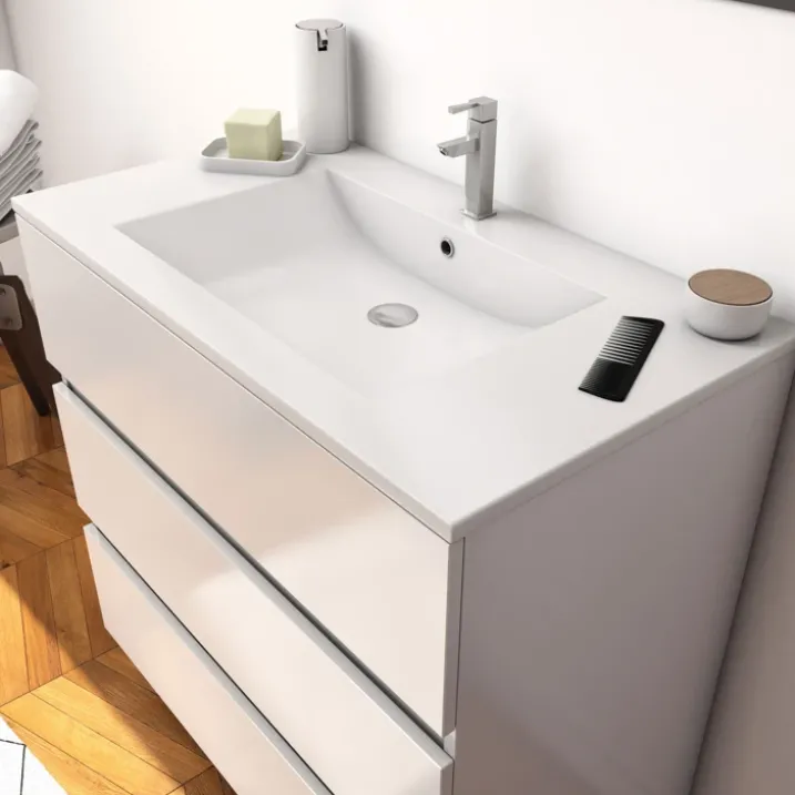 Ensemble meuble vasque et miroir à led