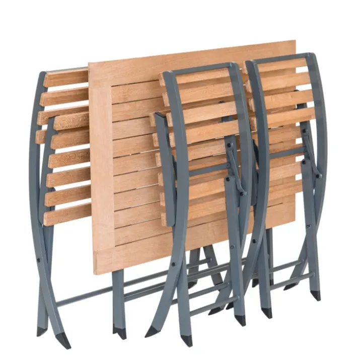 Ensemble repas pliant en teck