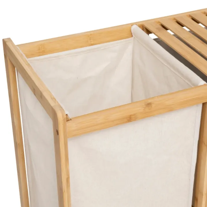 Etagère bambou panier à linge