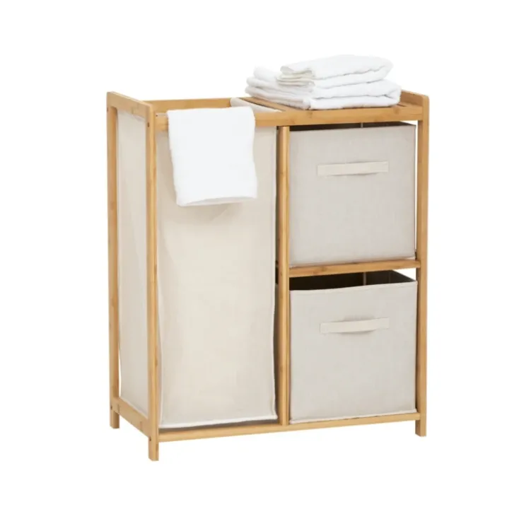 Etagère bambou panier à linge