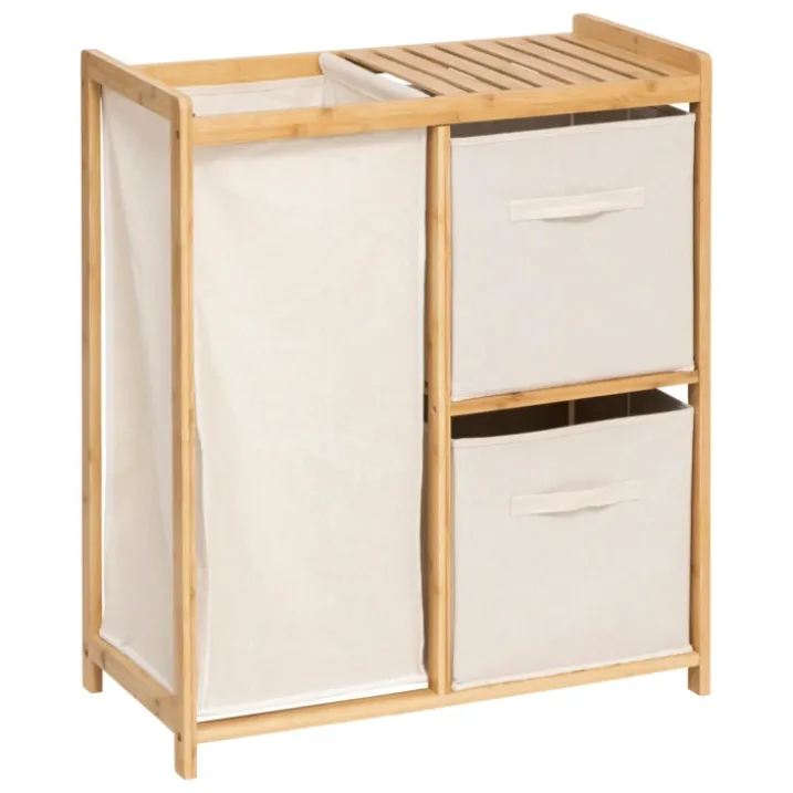 Etagère bambou panier à linge
