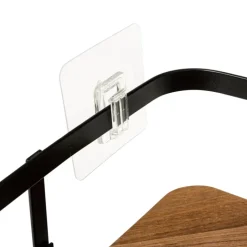 Etagère de douche d'angle sans perçage en bois