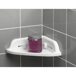 Etagère de douche d'angle à ventouses