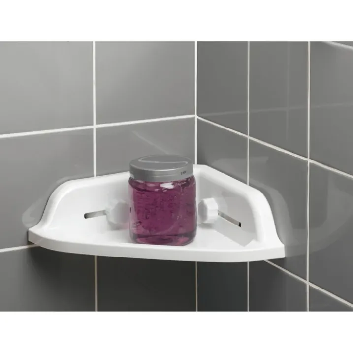Etagère de douche d'angle à ventouses
