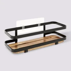 Etagère de douche sans perçage en bois