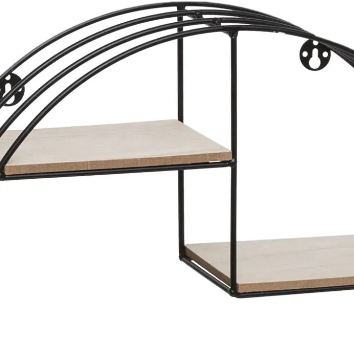 Etagère ronde en bois et métal
