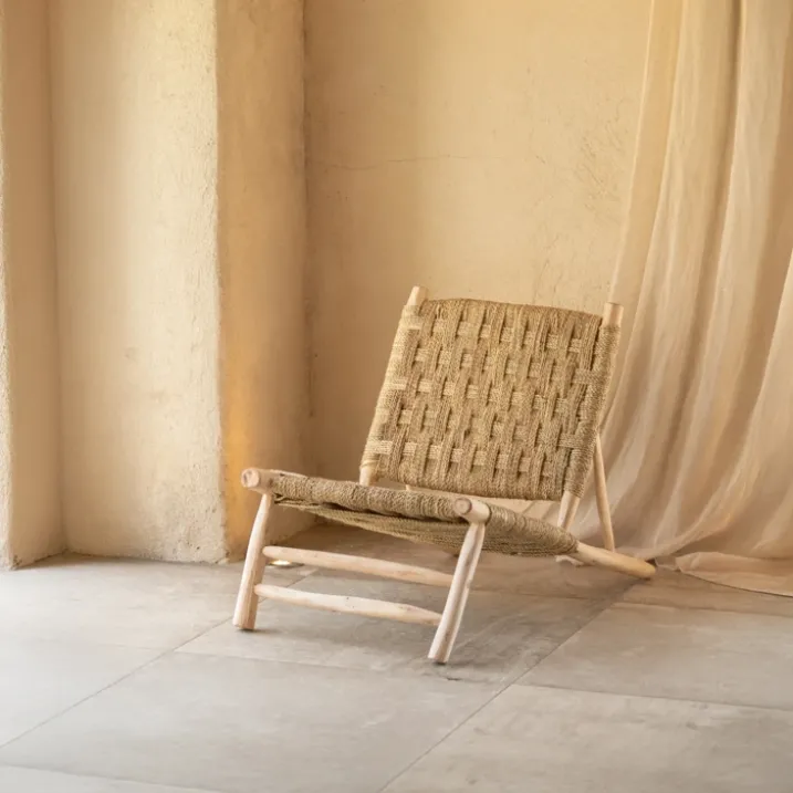 Fauteuil bois organique Japandi