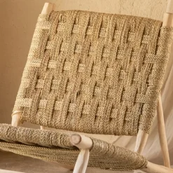 Fauteuil bois organique Japandi
