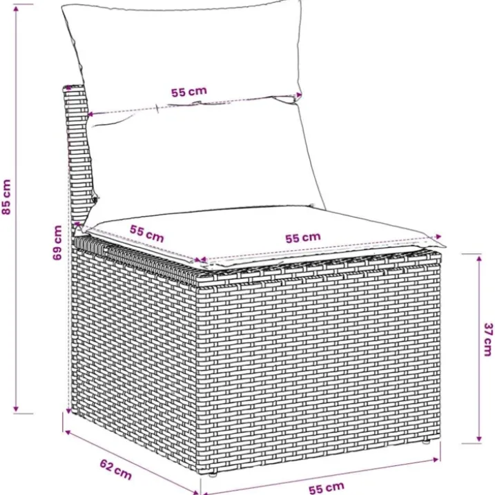 Fauteuil de jardin modulaire avec rangement