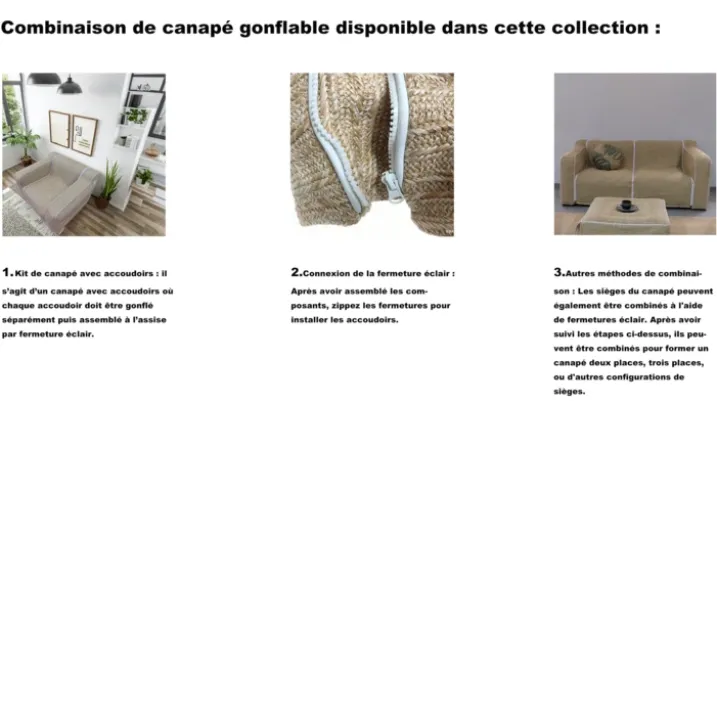 Fauteuil gonflable modulable pour extérieur déhoussable FORMENTERA