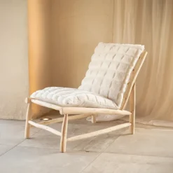 Fauteuil lounge bois organique