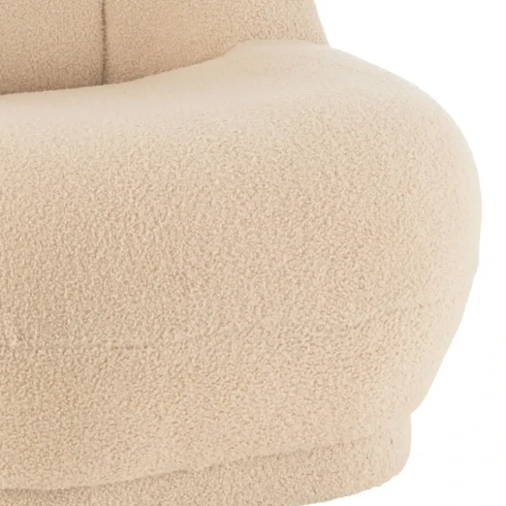 Fauteuil moelleux velours effet bouclette