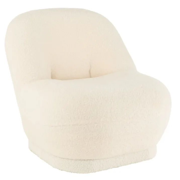 Fauteuil moelleux velours effet bouclette