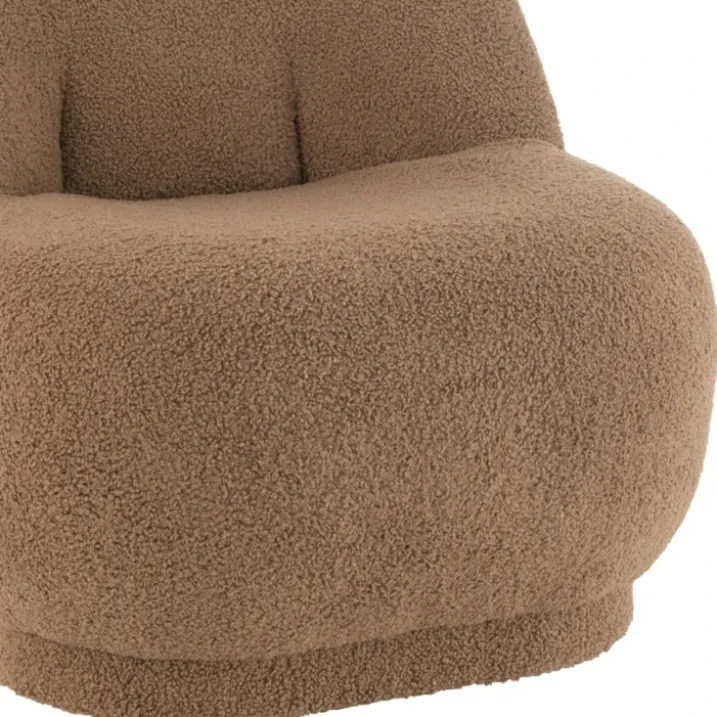 Fauteuil moelleux velours effet bouclette