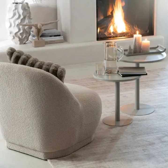 Fauteuil moelleux velours effet bouclette
