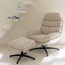 Fauteuil relax pivotant et repose pied