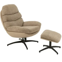 Fauteuil relax pivotant et repose pied